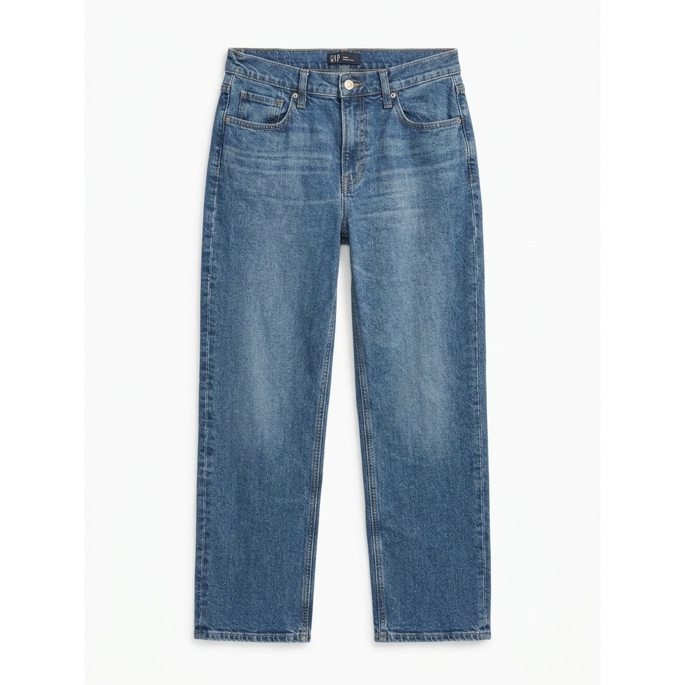 Gap Denim High Rise Straight Leg Jeans Medium Wash Blue Size 12/31R